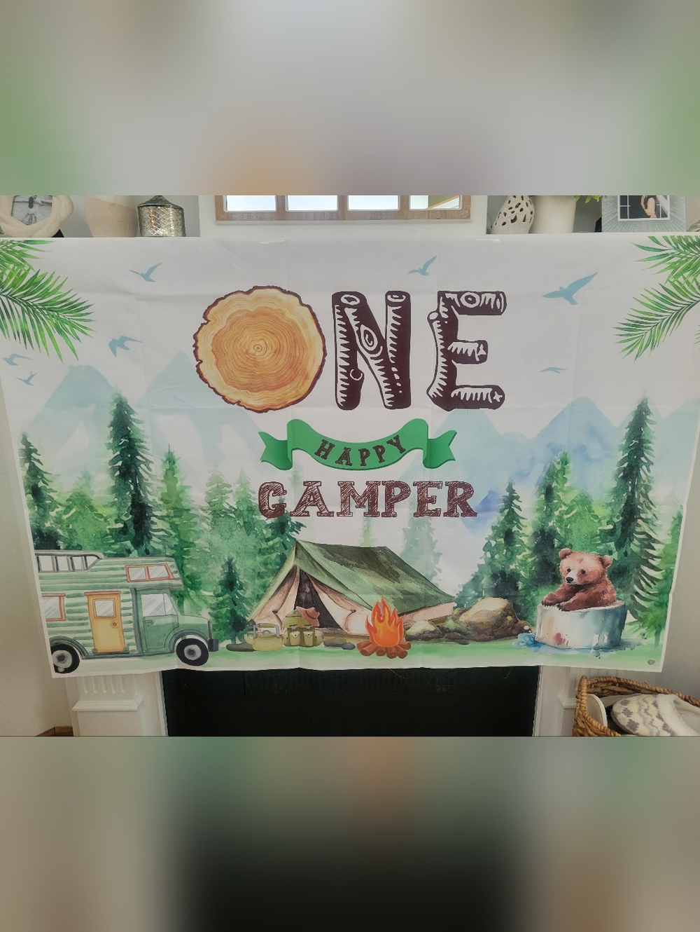 One Happy Camper Baby's 1st Birthday Banner, Decor, & More!  Take A Look...